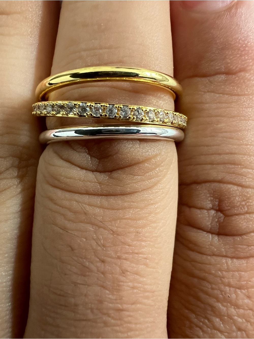 Triple Stack Two-Tone Rings - Gold & Silver